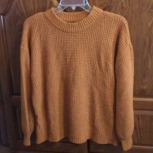 American Eagle Waffle Knit Sweater Marigold Size S